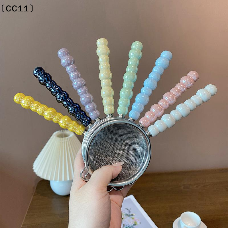 Coffee Leaves Tea - Tea Strainer With Pearl Ceramic Handle