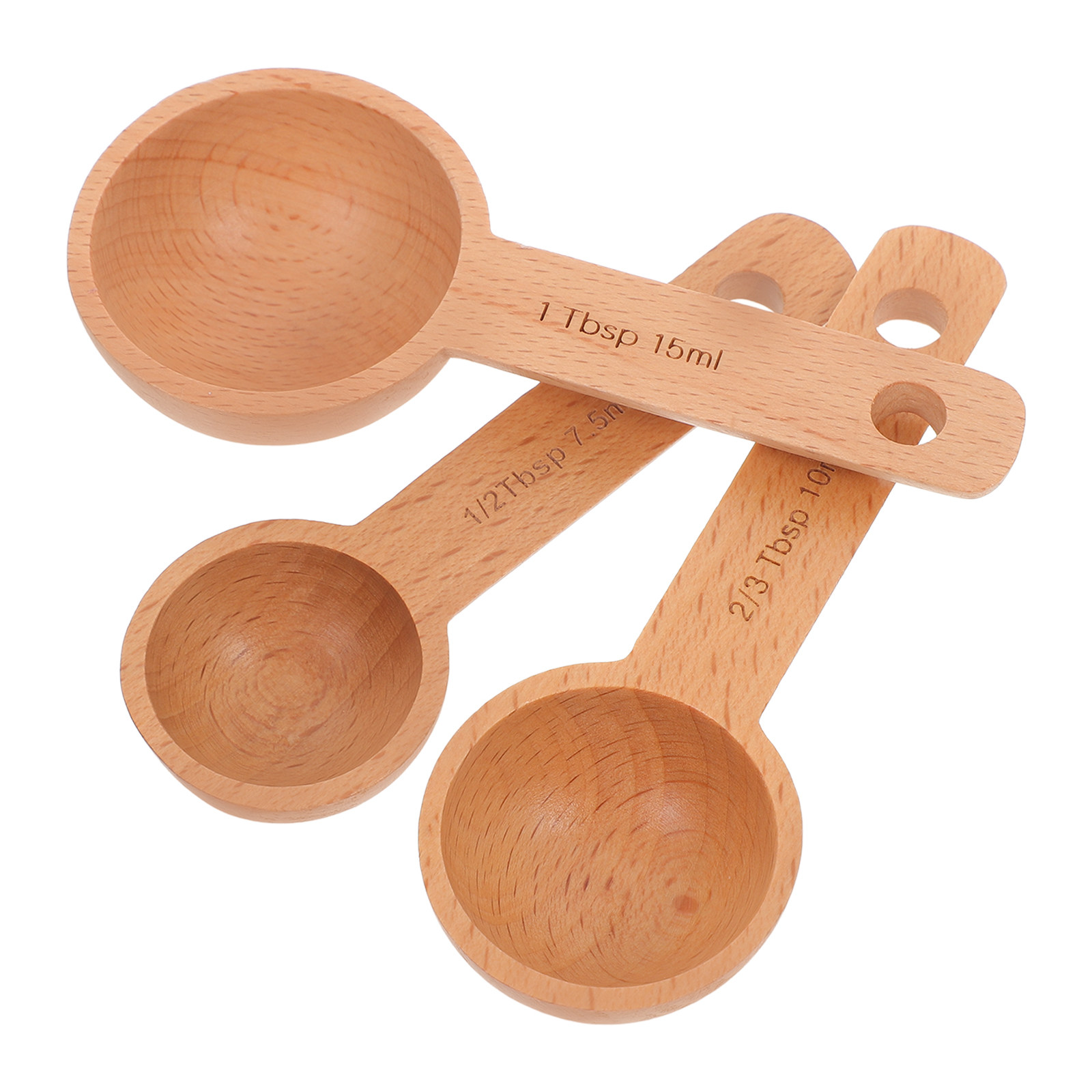 Coffee Bean And Tea Leaf - 3Pcs Wooden Measuring Spoons Set Ergonomic