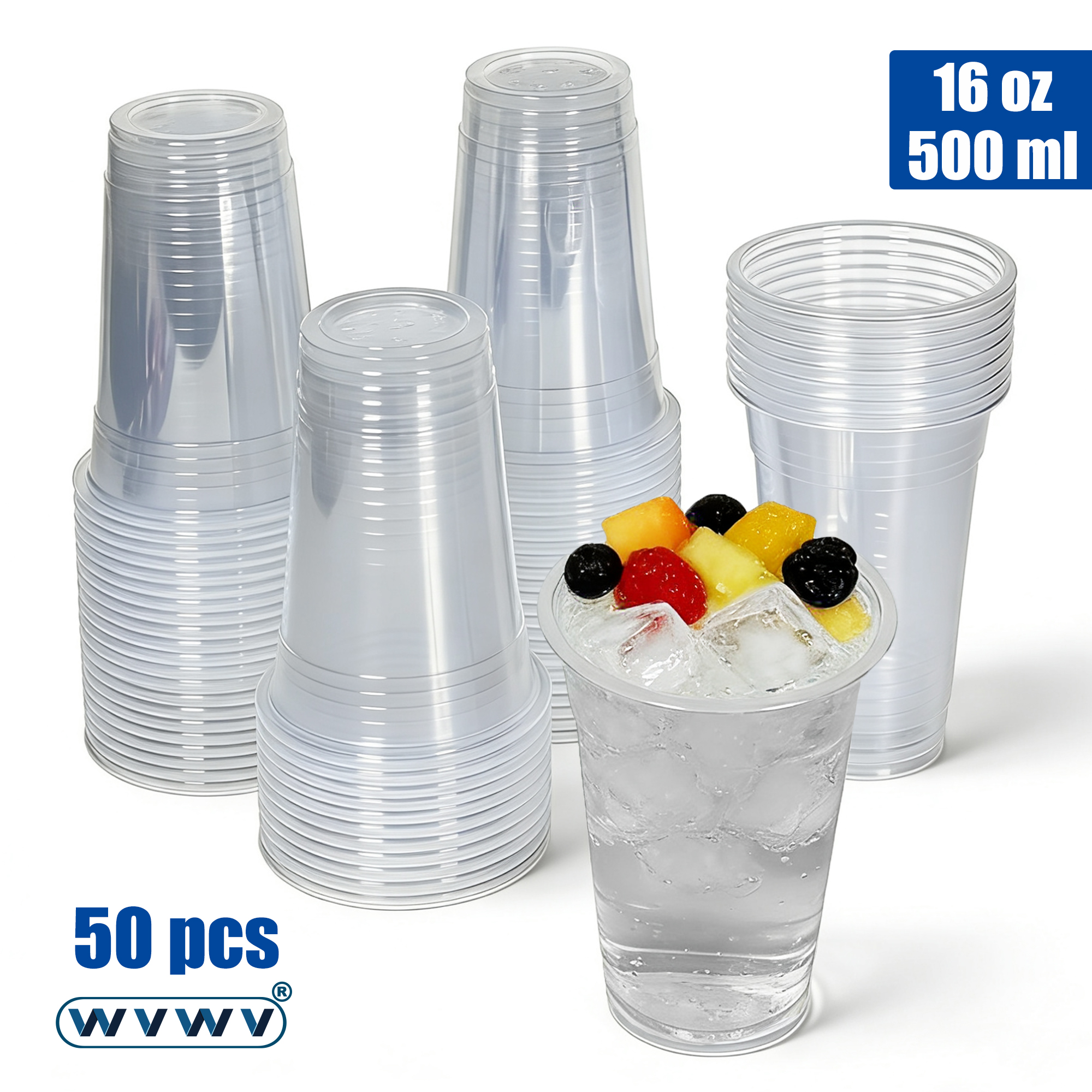 Coffee Tea Etc - 50Pcs 16Oz/500Ml Transparent Milk Tea and