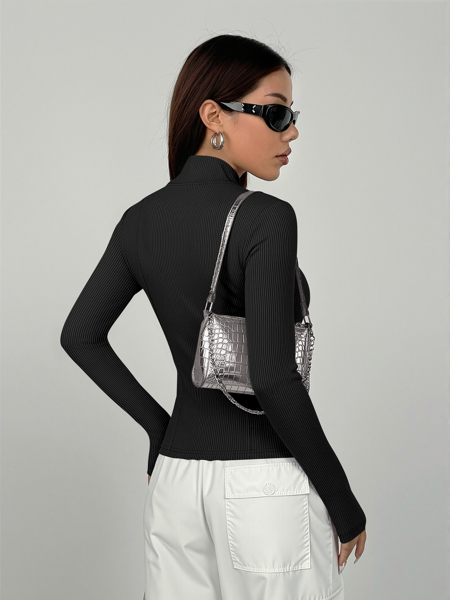 Everyday Ribbed High Neck Zip- – Coffee & Tea Difabis recenzja i cena