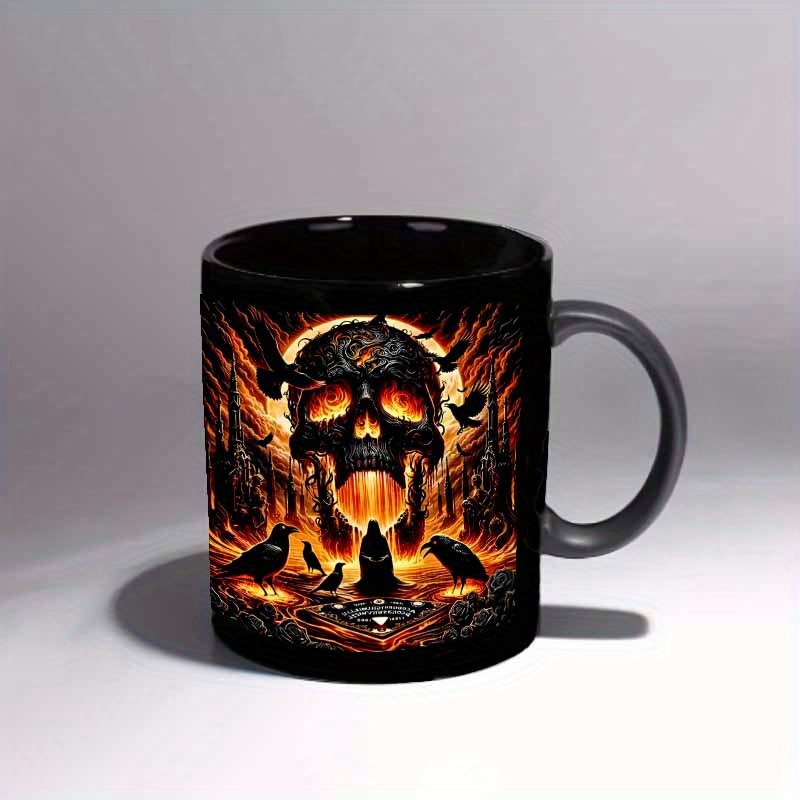 1pc, Black Skull, Crow Print,  – Coffee Tea Etc recenzja i cena