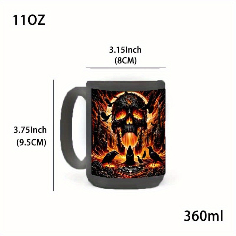 1pc, Black Skull, Crow Print,  – Coffee Tea Etc recenzja i cena
