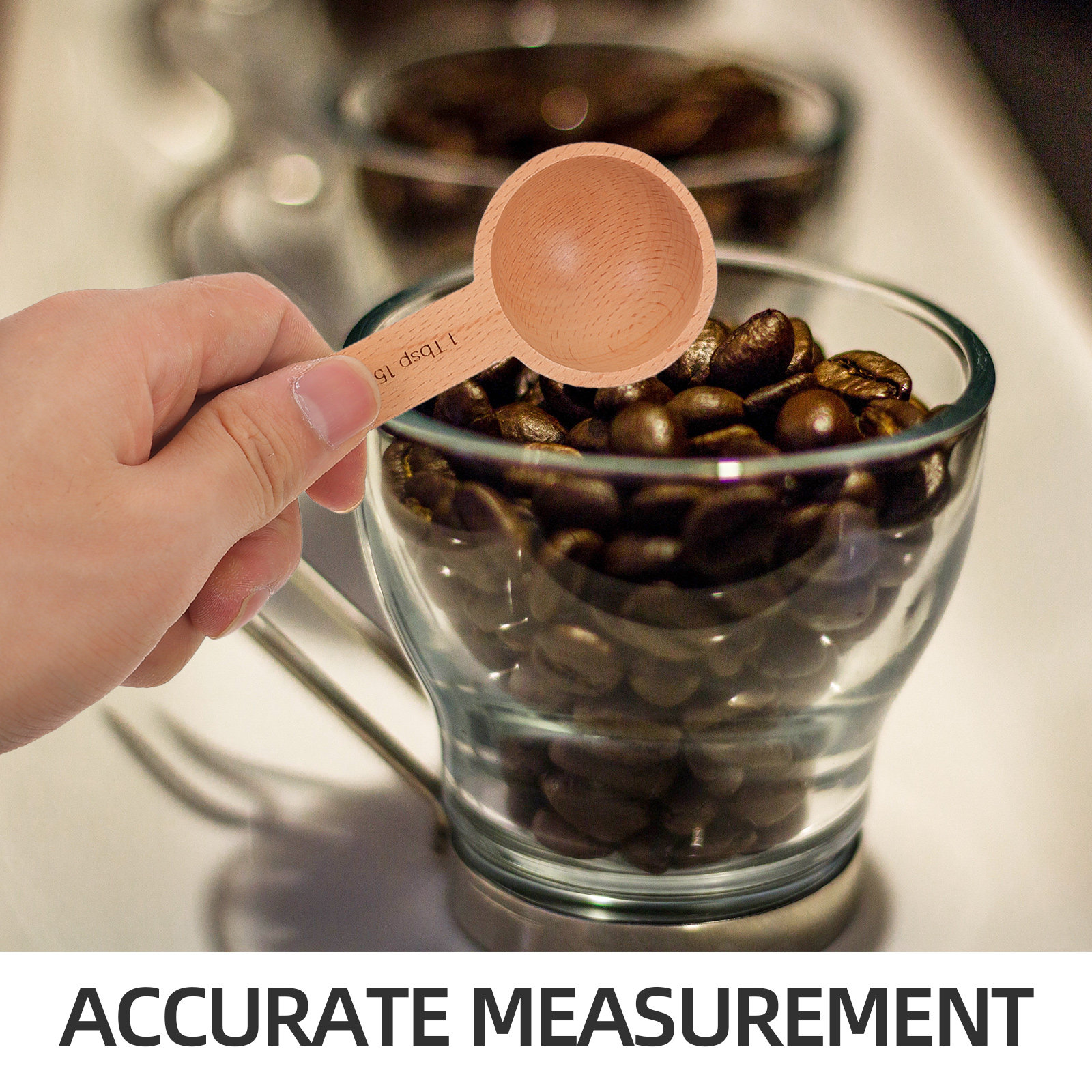 3Pcs Wooden Measuring Spoons S – Coffee Bean And Tea Leaf recenzja i cena