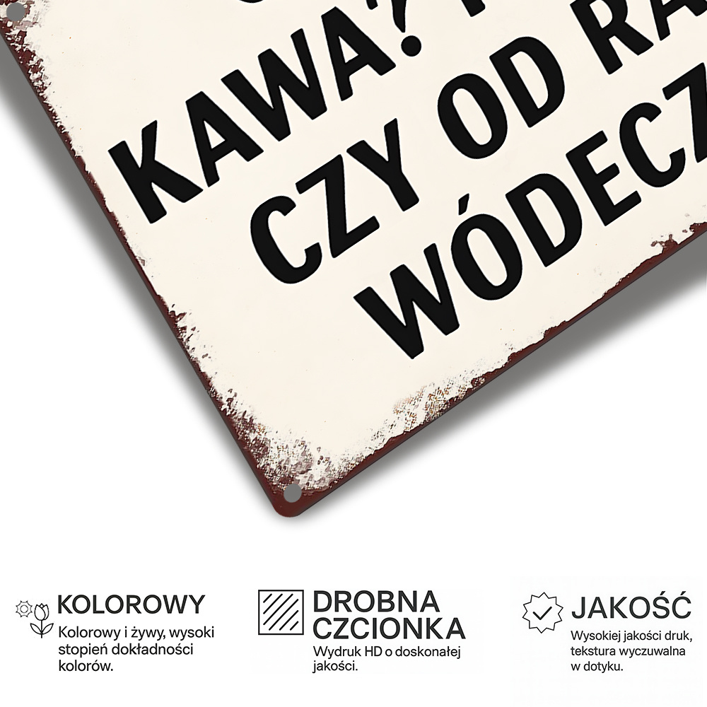 Vintage Metal Sign, Polish Fun – Coffee Tea Quotes recenzja i cena