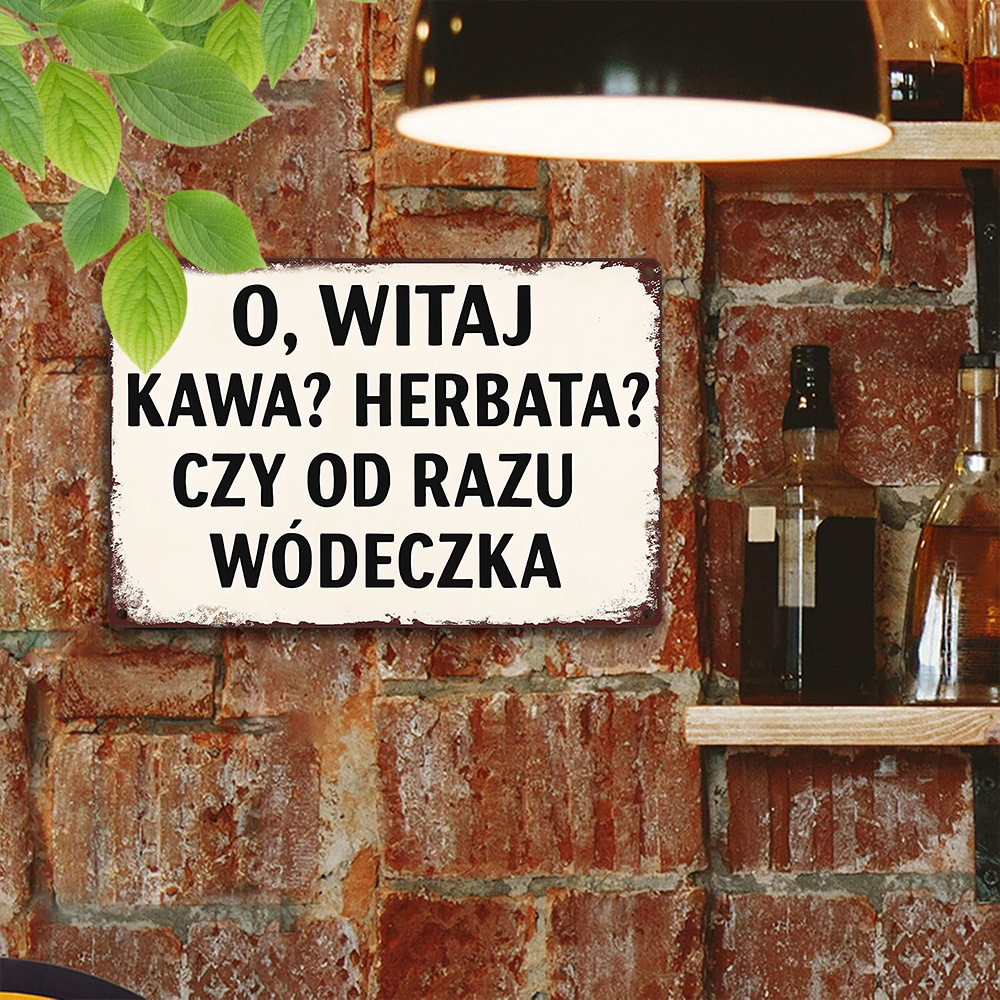 Vintage Metal Sign, Polish Fun – Coffee Tea Quotes recenzja i cena