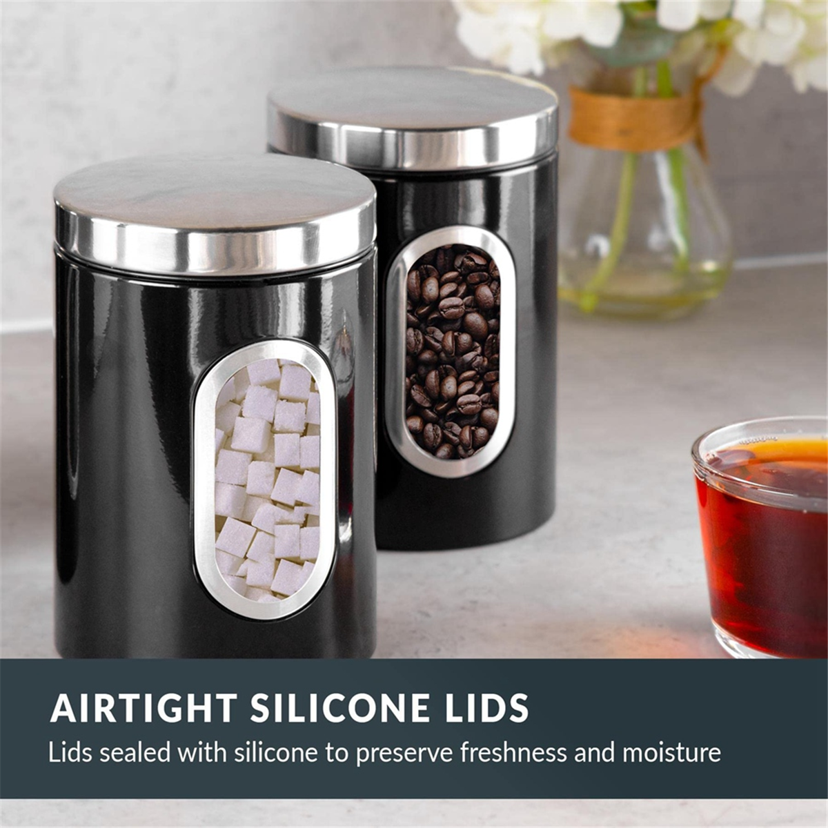 3PC Kitchen Canister Set -with – Coffee Tea Etc recenzja i cena