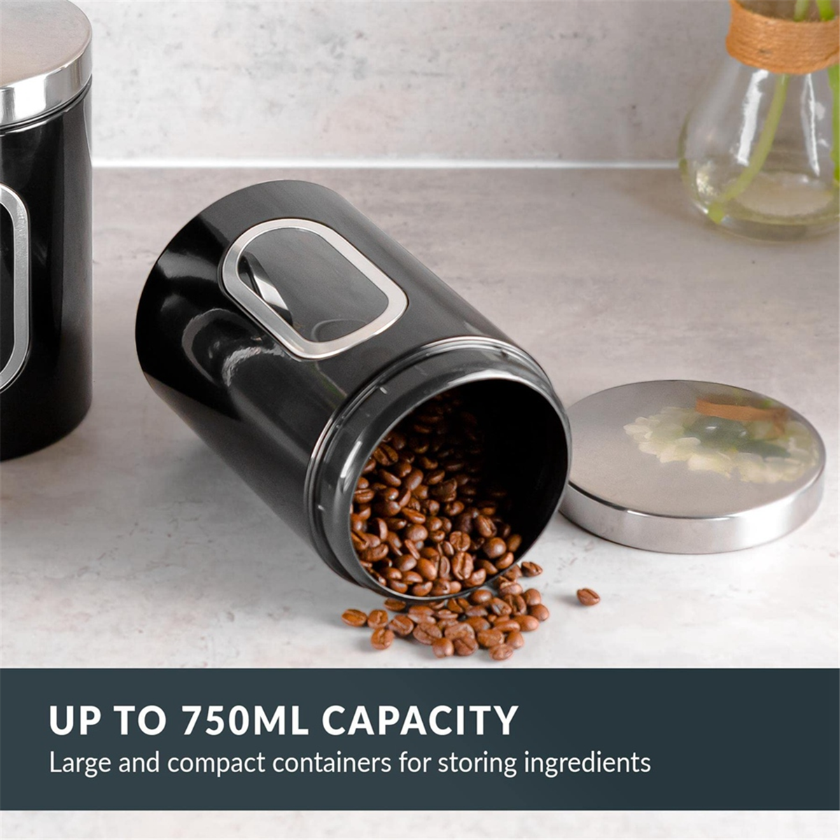 3PC Kitchen Canister Set -with – Coffee Tea Etc recenzja i cena