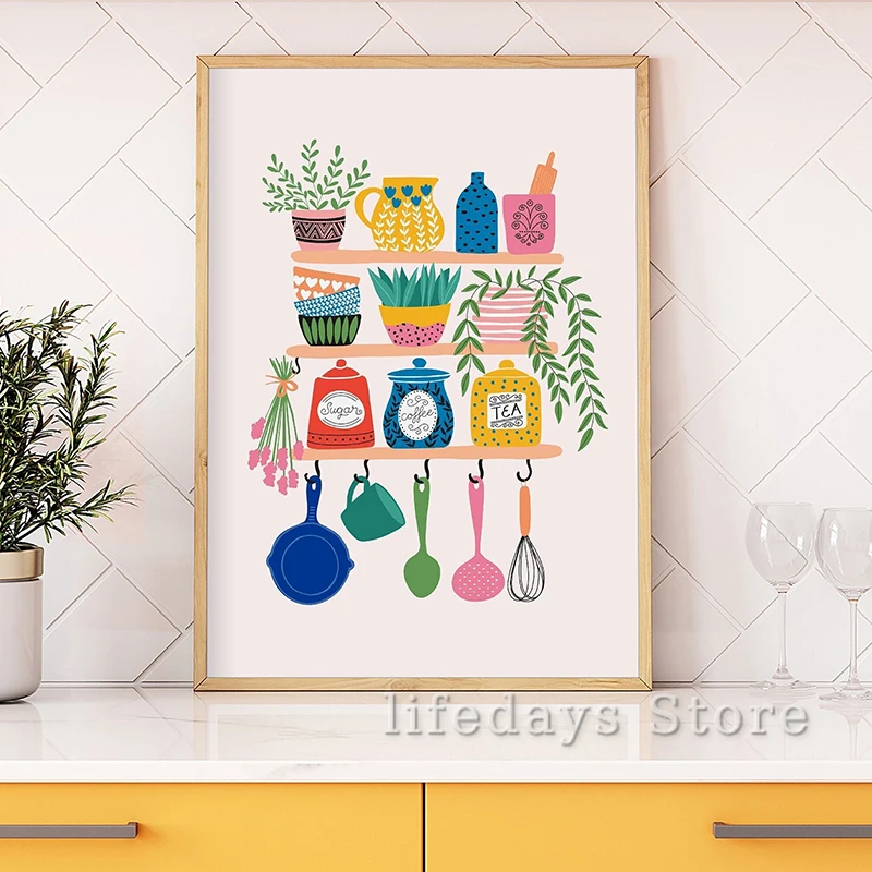Canvas Painting Colourful Kitc – Coffee And Tea Lyrics recenzja i cena
