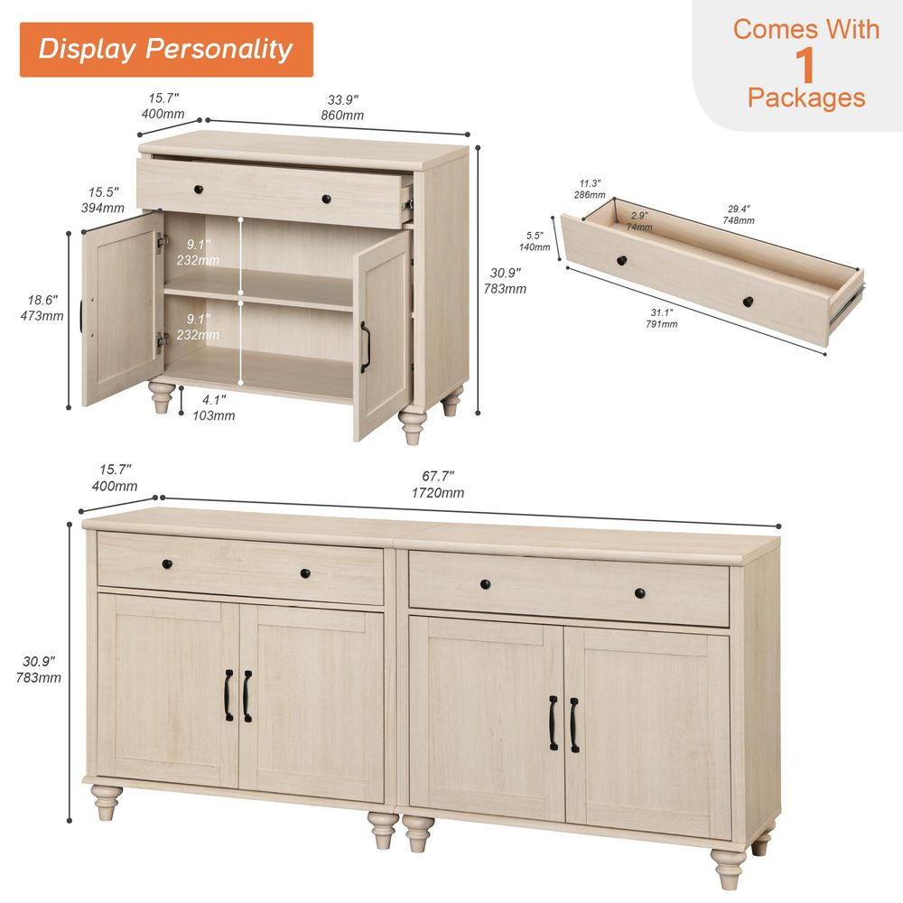 Buffet Cabinet with 4 Doors an – Coffee & Tea Difabis recenzja i cena