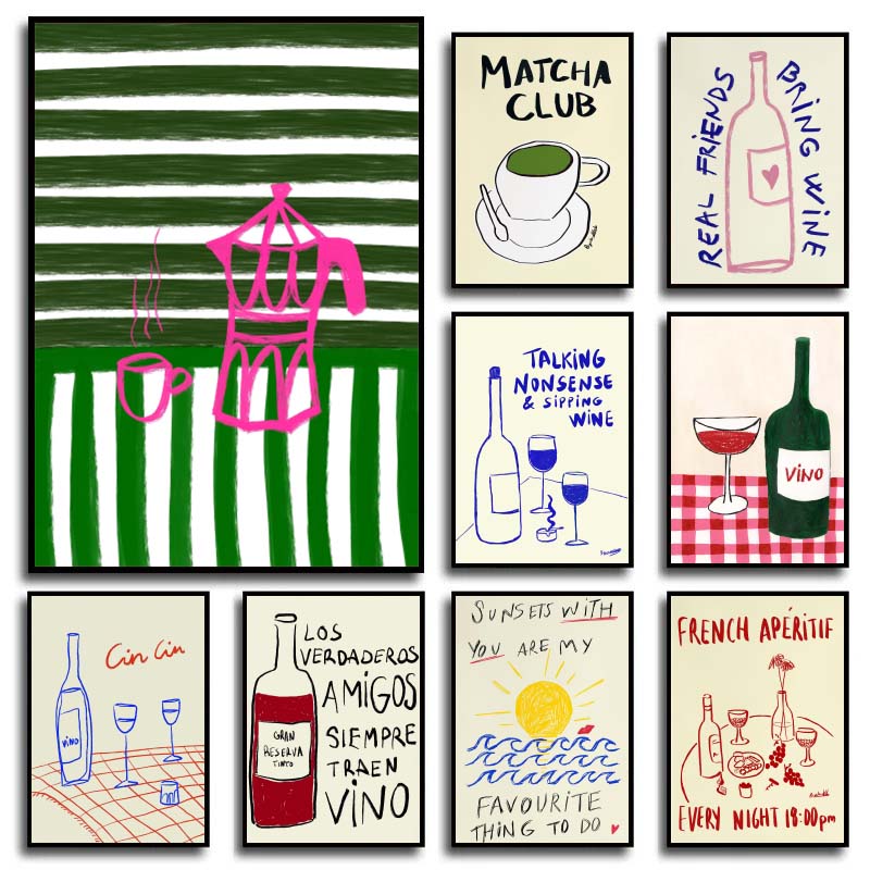 Colorful Drawings Abstract Art – Coffee And Tea Lyrics recenzja i cena