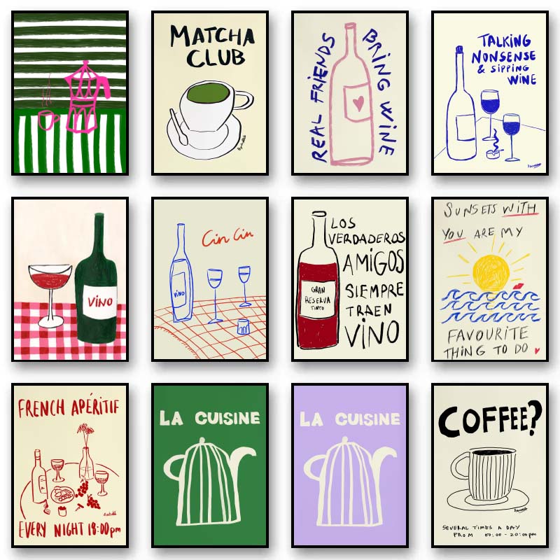 Colorful Drawings Abstract Art – Coffee And Tea Lyrics recenzja i cena