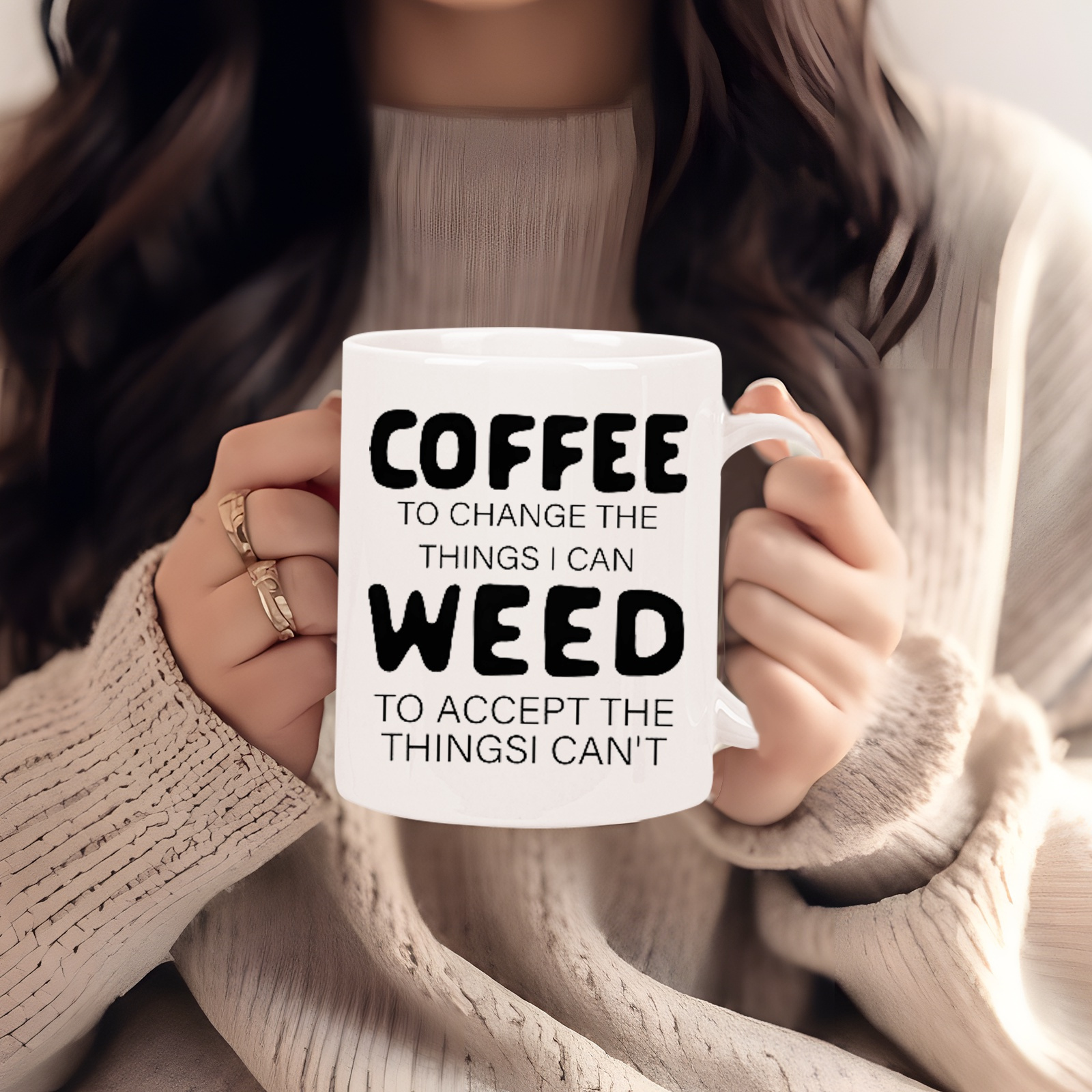 1pc, Ceramic Coffee Mug with I – Coffee Tea Quotes recenzja i cena
