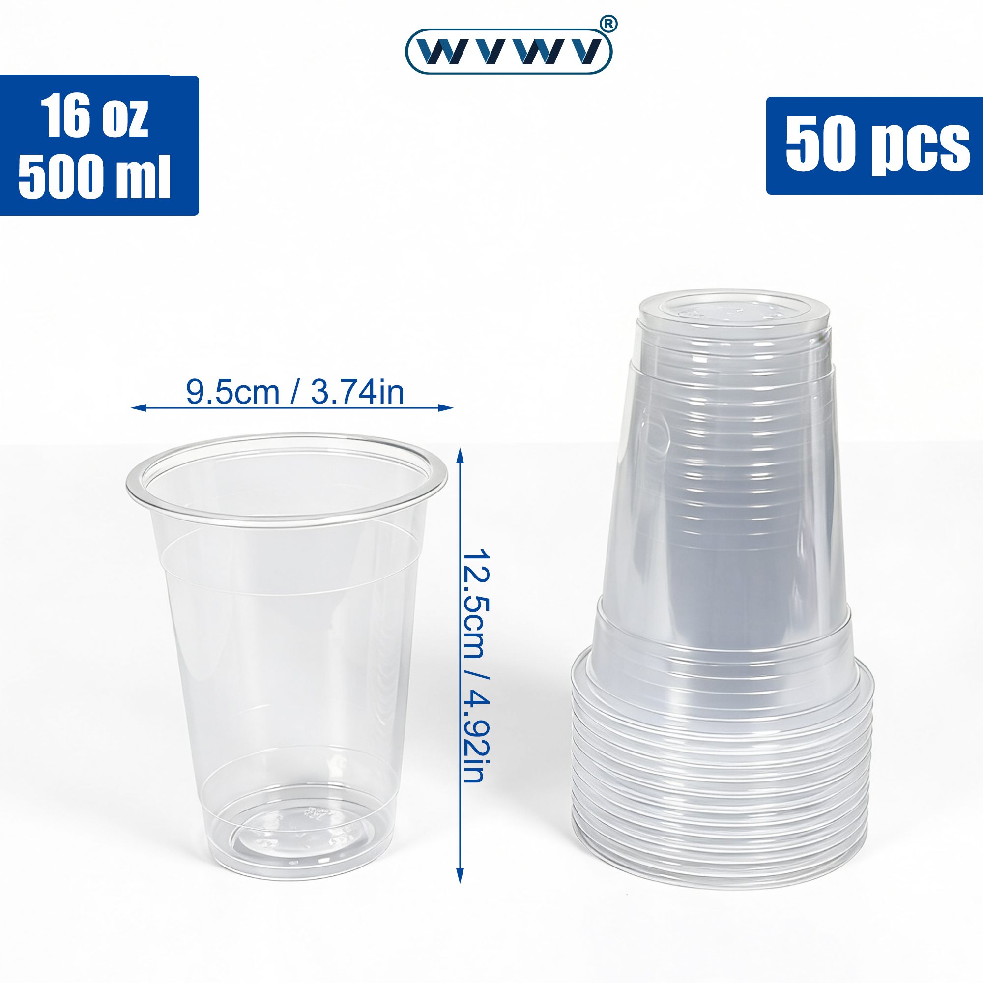 50Pcs 16Oz/500Ml Transparent M – Coffee Tea Etc recenzja i cena