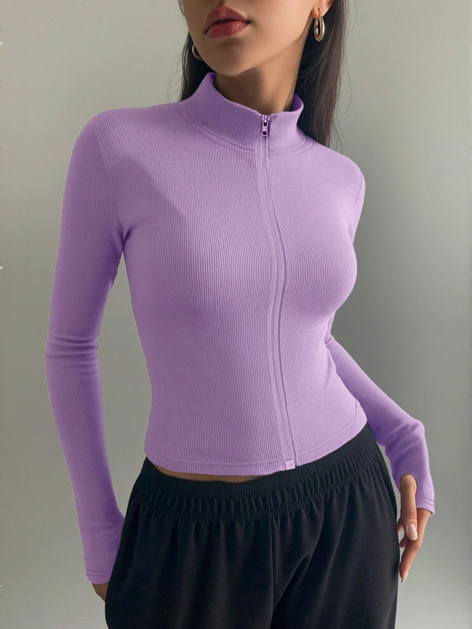 Casual Ribbed High Neck Zip-Up – Coffee & Tea Difabis recenzja i cena