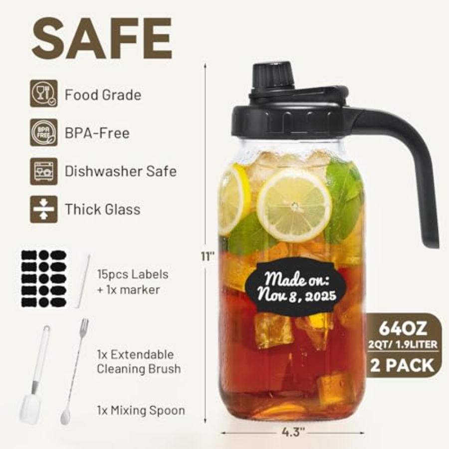 2 Pack Mason Jar Pitcher - Air – Cold Brew Jar recenzja i cena