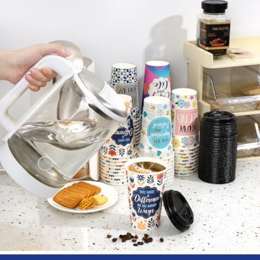 100 Pack 16 oz Disposable Coff – Coffee Tea Quotes recenzja i cena
