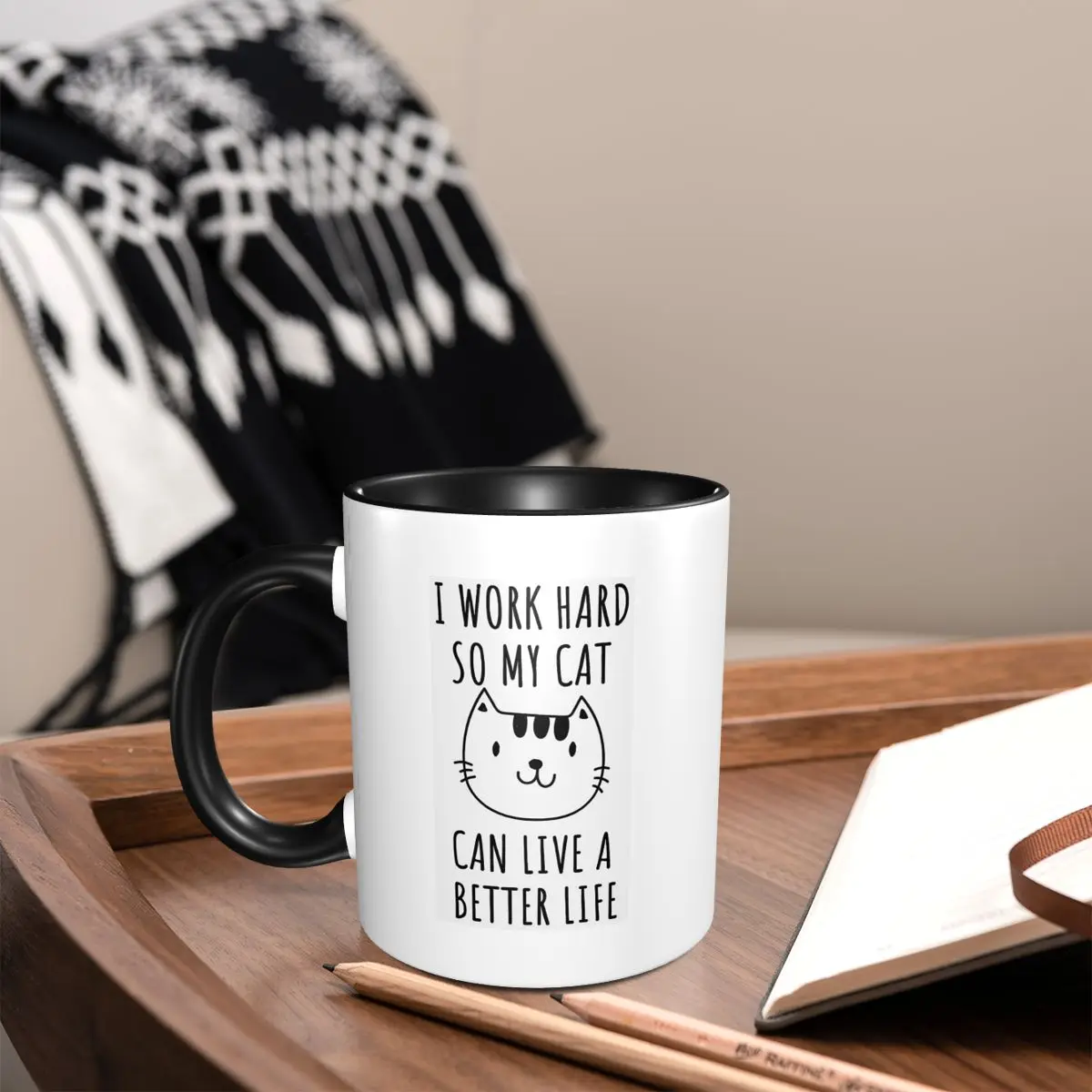 Quote Cat I Work Hard So My Ca – Coffee Tea Quotes recenzja i cena