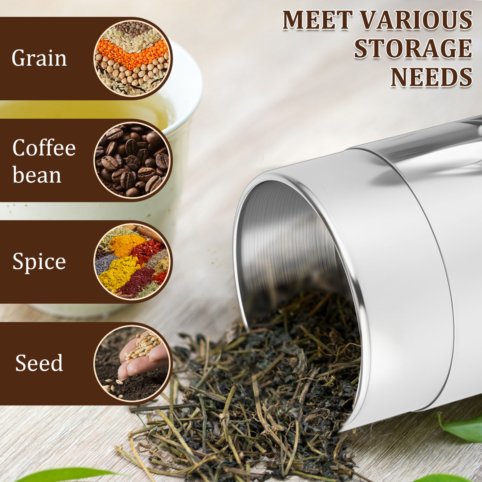 Stainless Steel Tea Leaf Tins  – Coffee Bean And Tea Leaf recenzja i cena