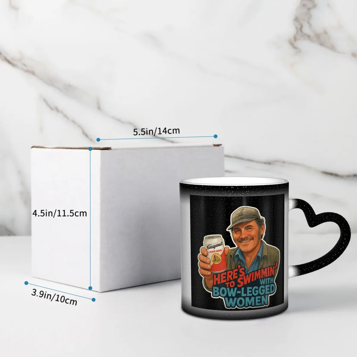 Heres To Swimmin Quint Jaws Mo – Coffee Tea Quotes recenzja i cena