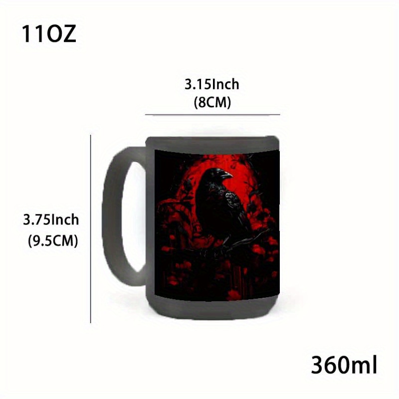 1pc, Blood-colored Crow Print, – Coffee Tea Etc recenzja i cena